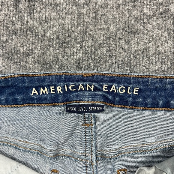 American Eagle Outfitters Super High Rise Jegging Jeans Womens 6 Blue Distressed - Picture 8 of 14